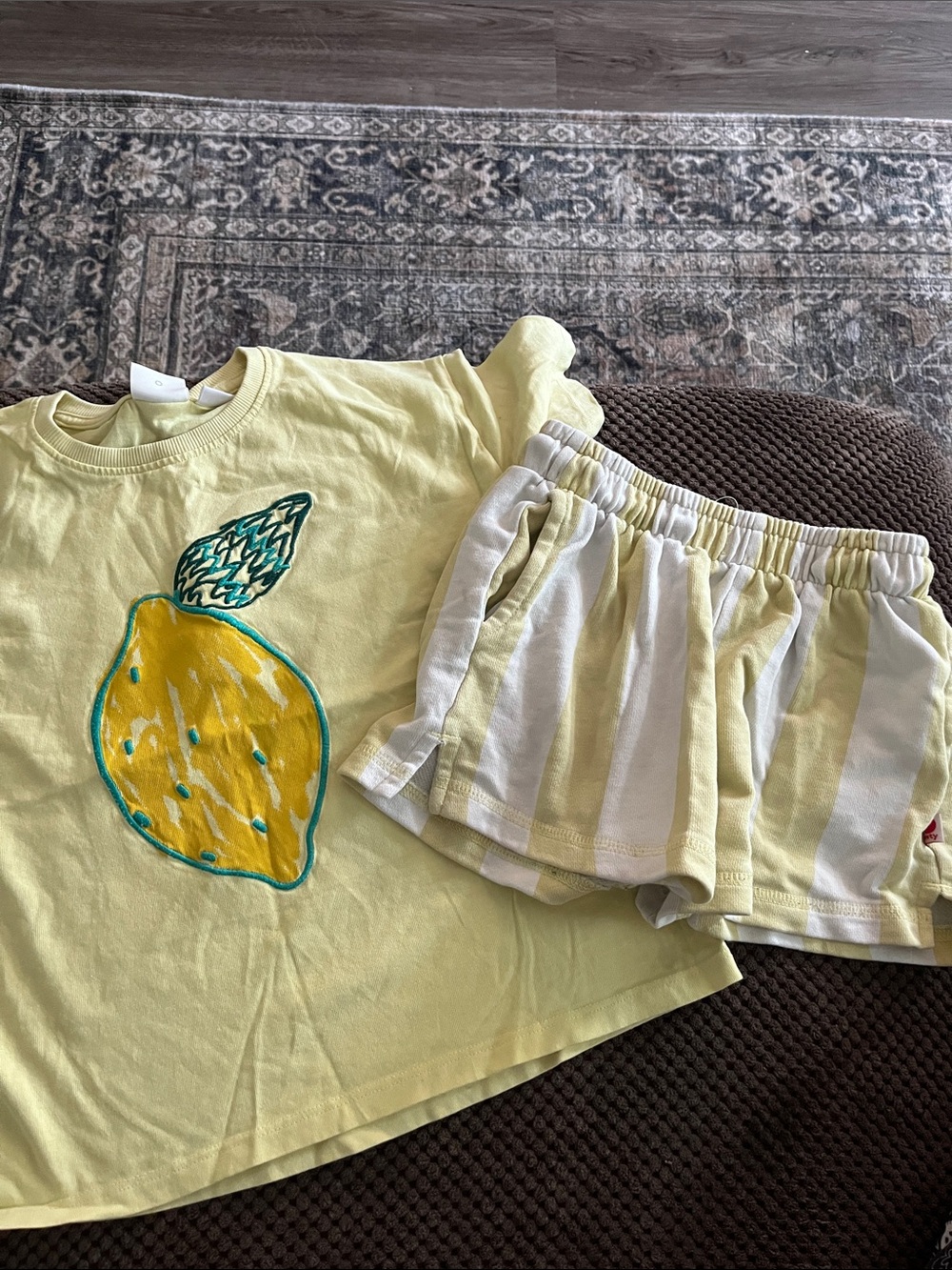 Zara Kids Yellow Lemon Graphic shirt & shorts Set